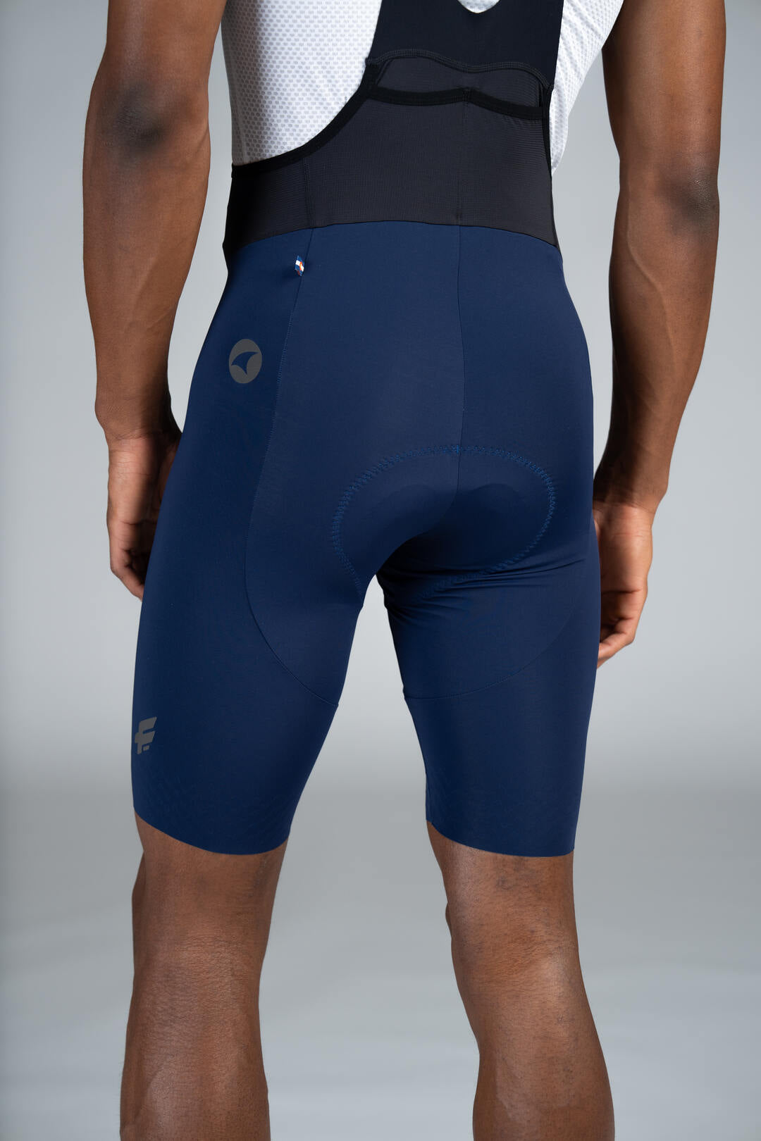 Men's Navy Blue Cycling Bibs - Back Close-Up