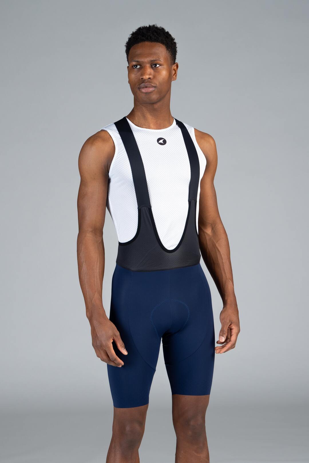 Men's Navy Blue Cycling Bibs - Front View