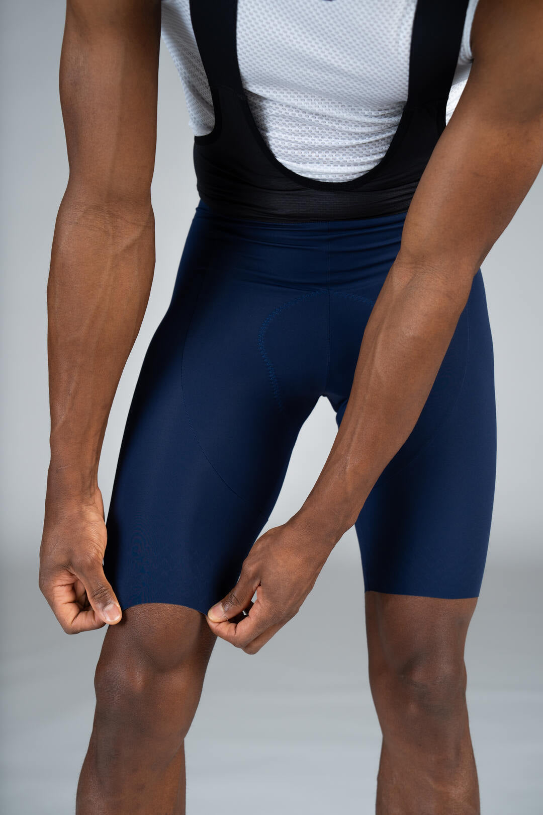 Men's Navy Blue Cycling Bibs - Leg Bands