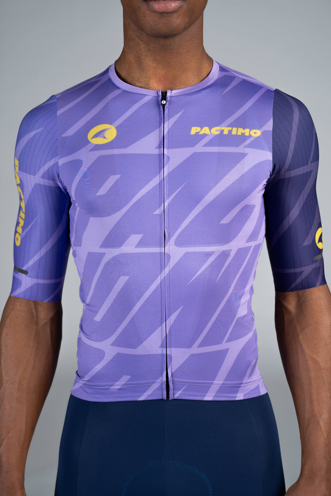 Men's Purple Flyte Cycling Jersey - Front Close-Up