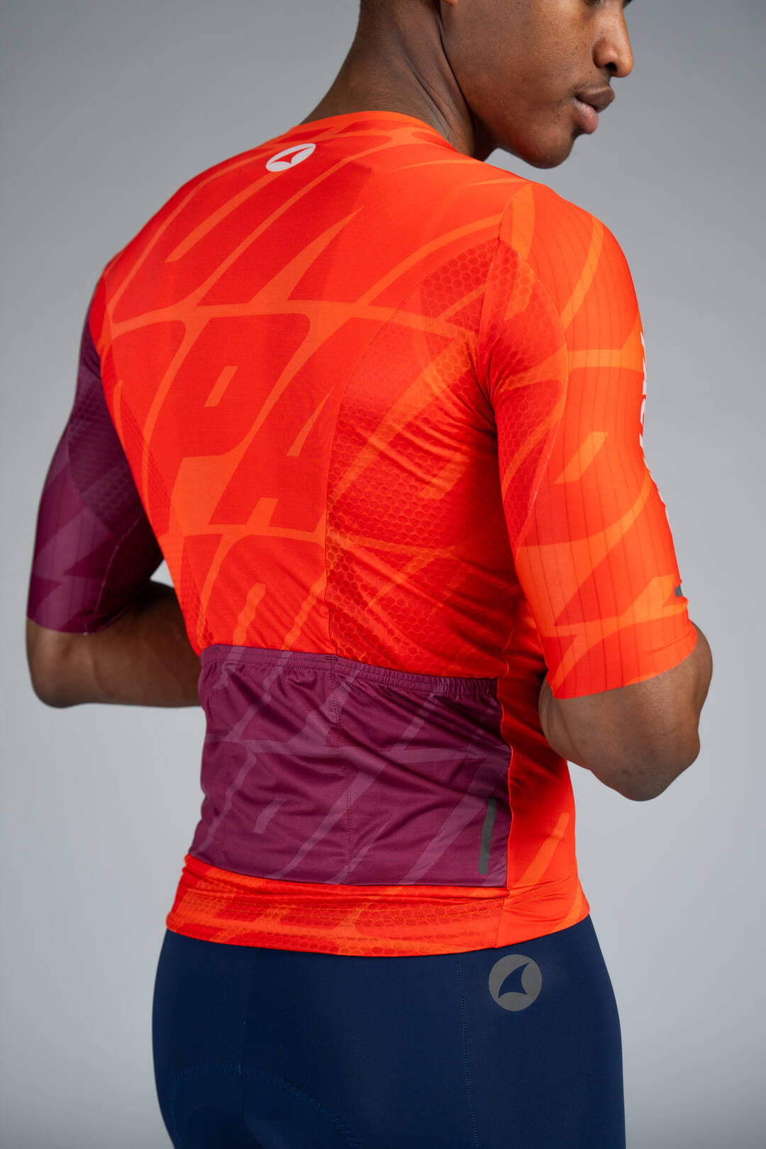 Men's Red Flyte Cycling Jersey - Back Close-Up