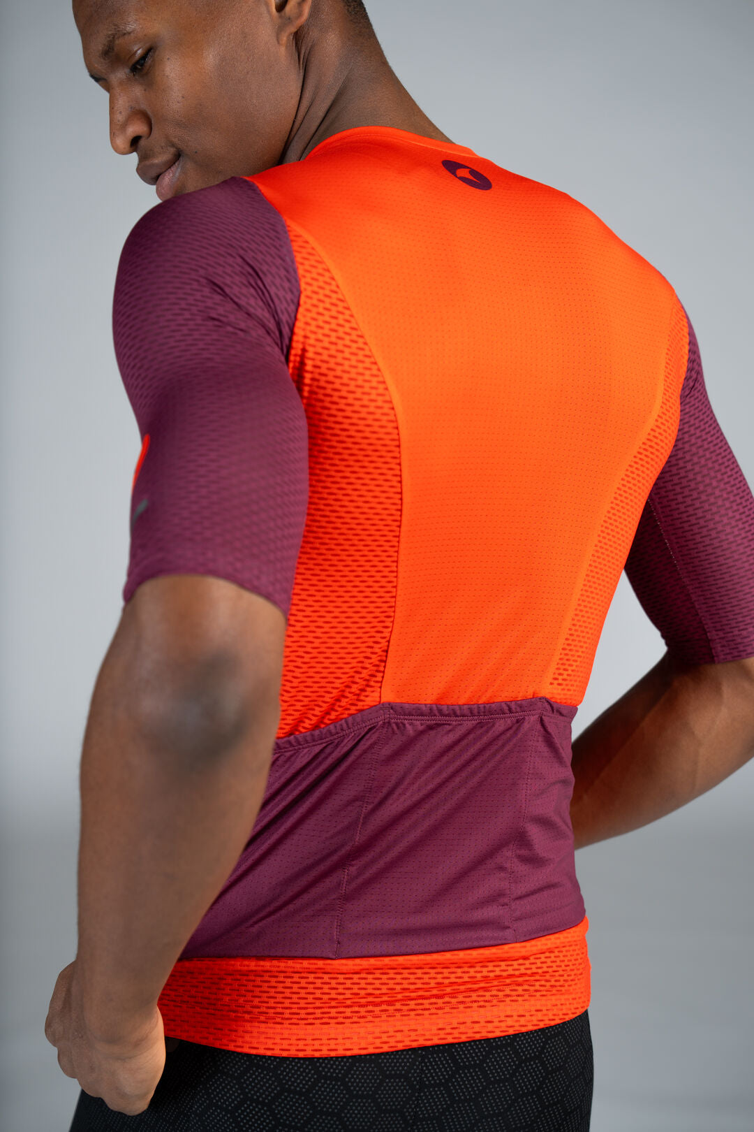 Men's Red Mesh Cycling Jersey - Back Pockets