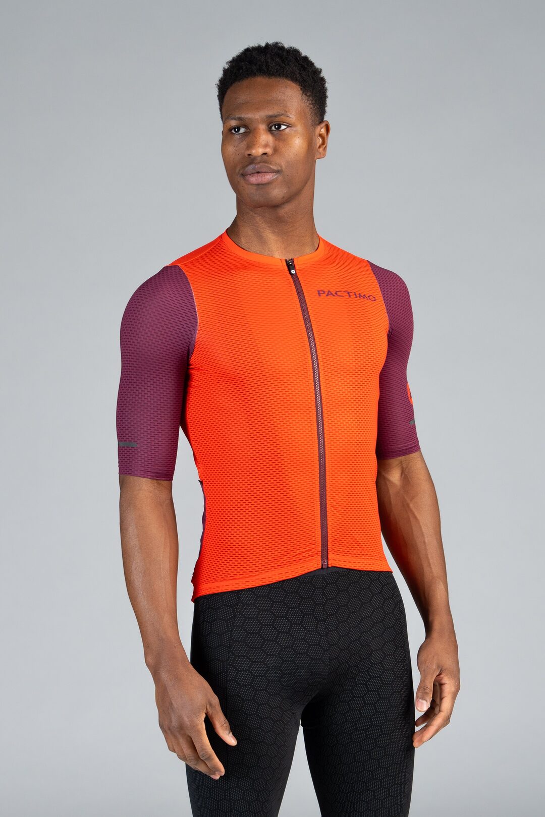 Men's Red Mesh Cycling Jersey - Front View