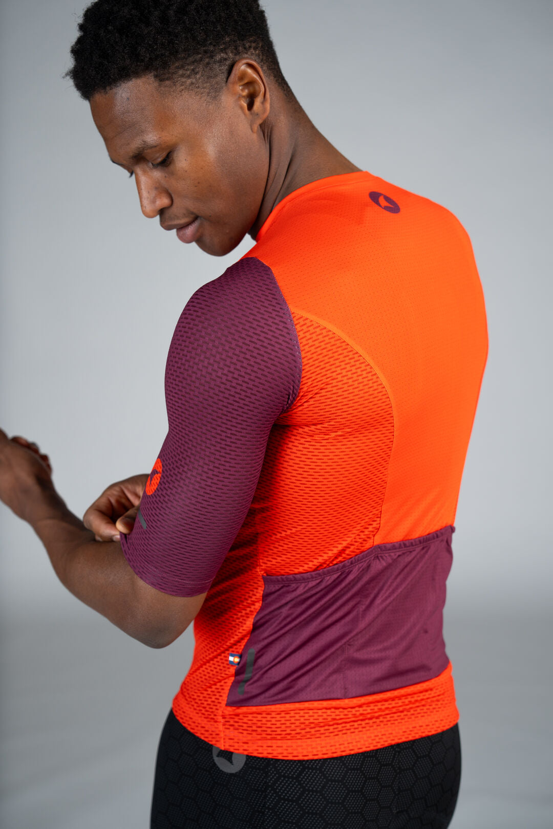 Men's Red Mesh Cycling Jersey - Sleeve Detail