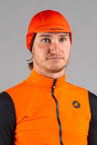 Red Orange Storm Thermal Cycling Cap - Front View