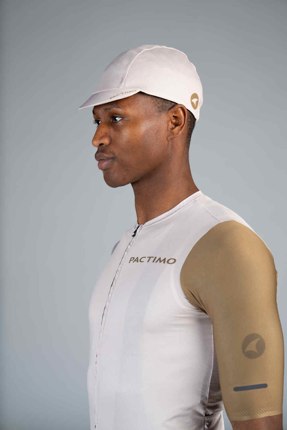 White Cycling Cap - Left Side