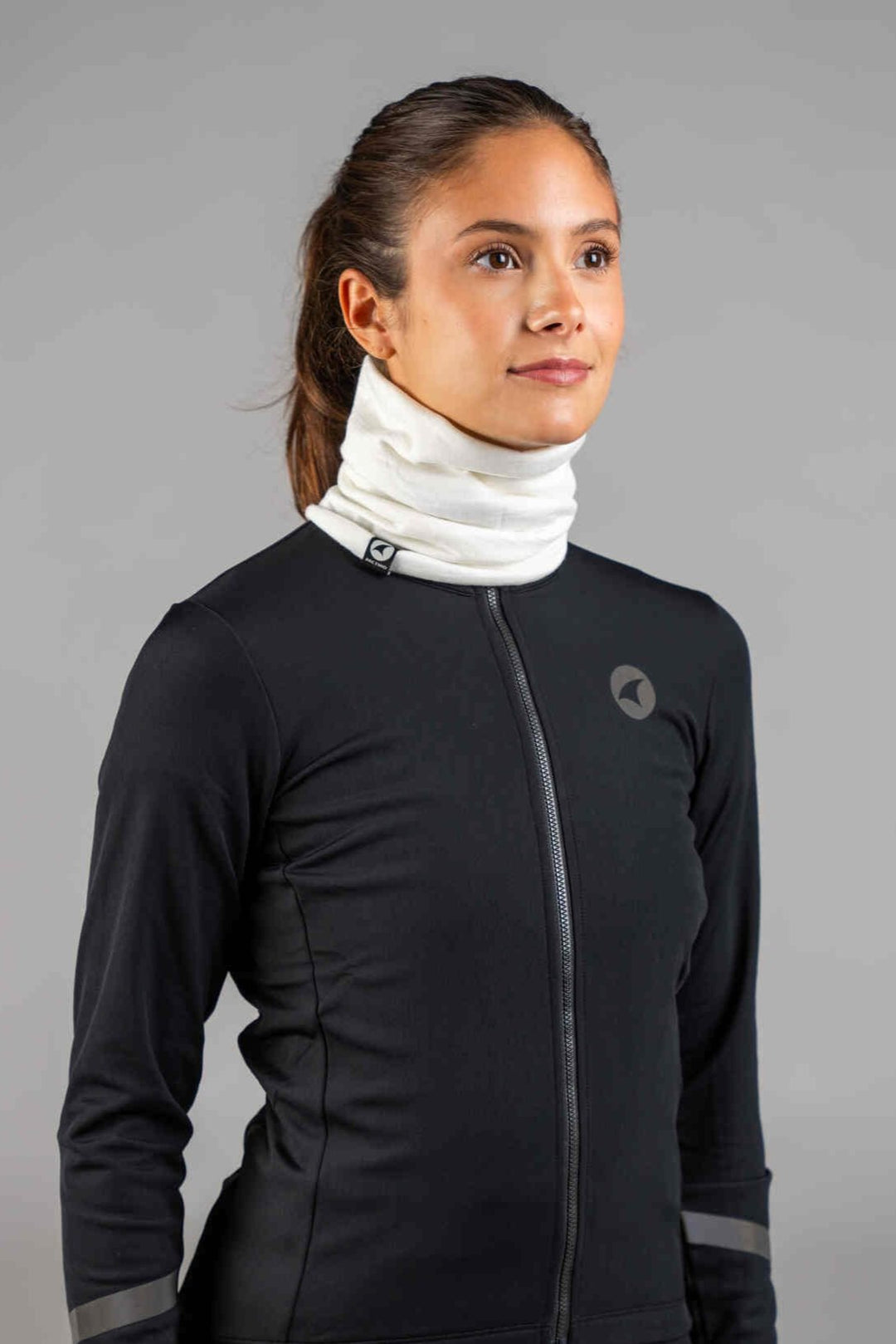 White Merino Wool Cycling Neck Gaiter