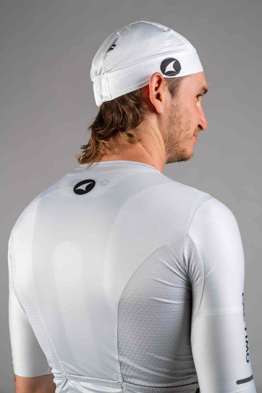 White Cycling Skull Cap - Back View