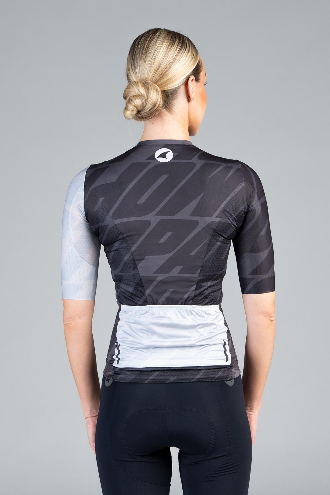 Women's Black Flyte Cycling Jersey - Back View