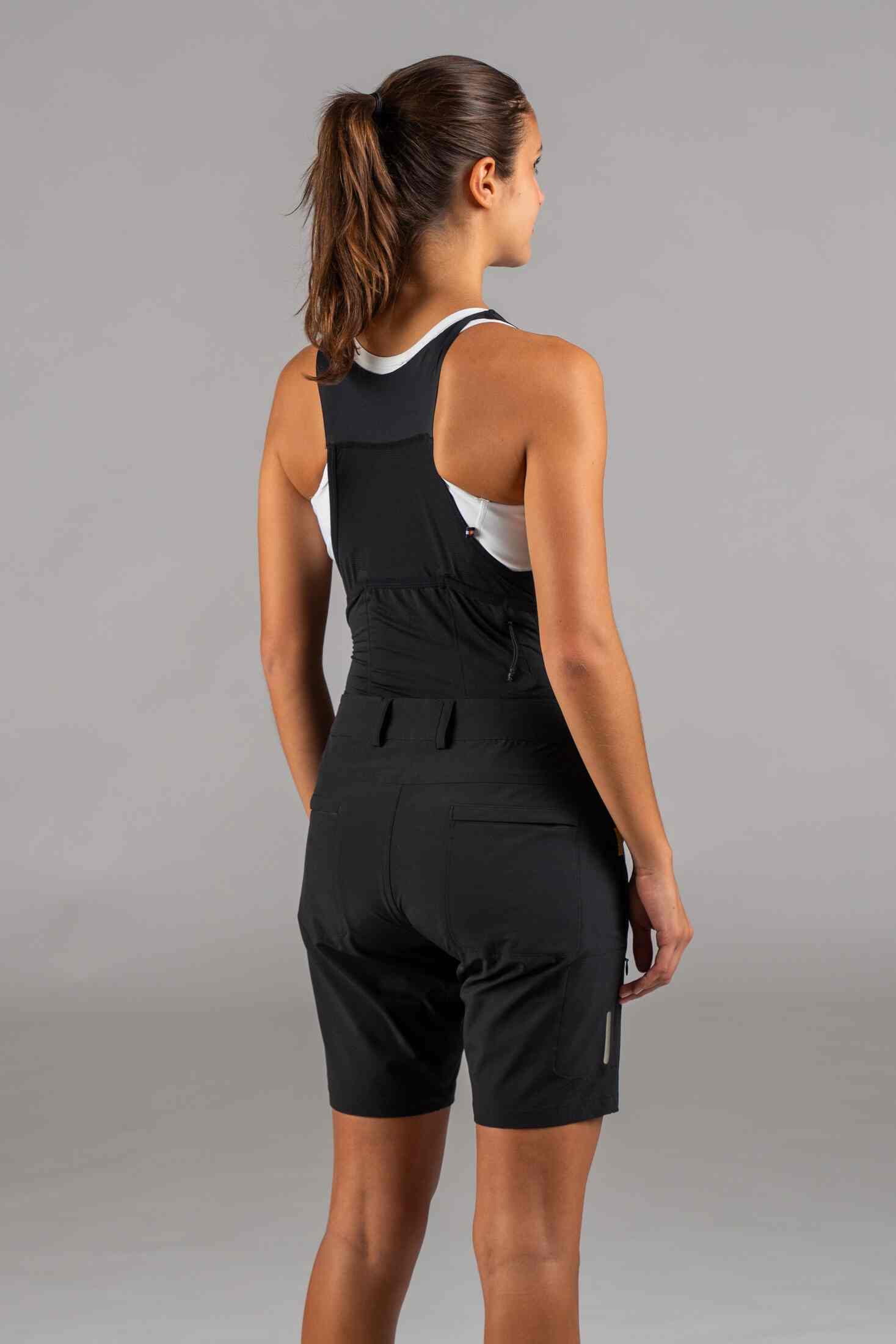 Women's Black Mountain Bike Shorts - Back View