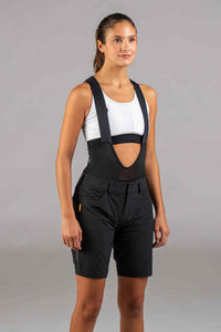 Women's Black Mountain Bike Shorts - Front View