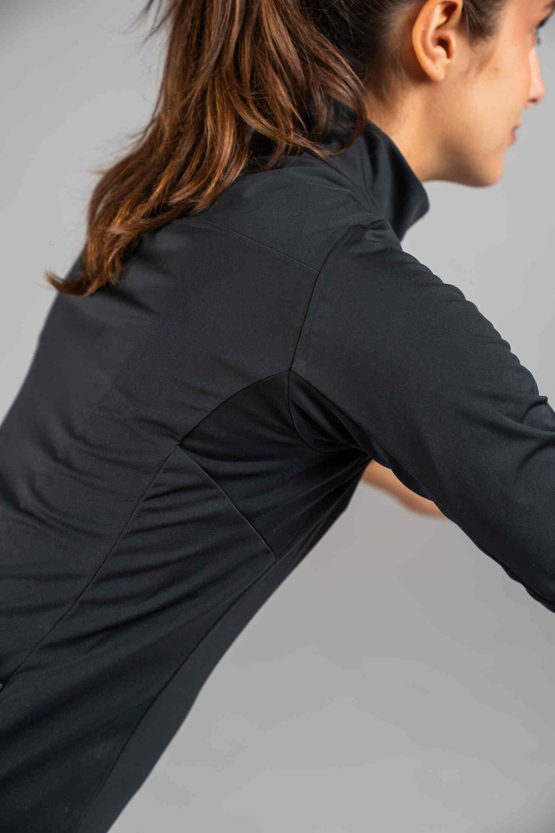 Women's Black Water-Resistant Short Sleeve Cycling Jacket - Underarm Venting