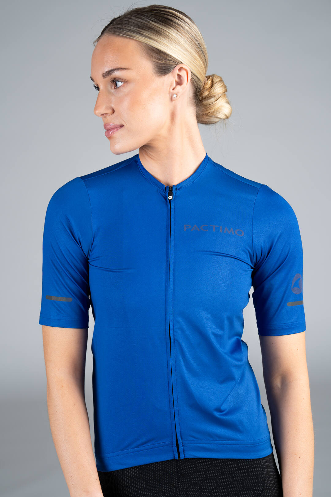 Women's Blue Summit Bike Jersey - Enclosed Zipper