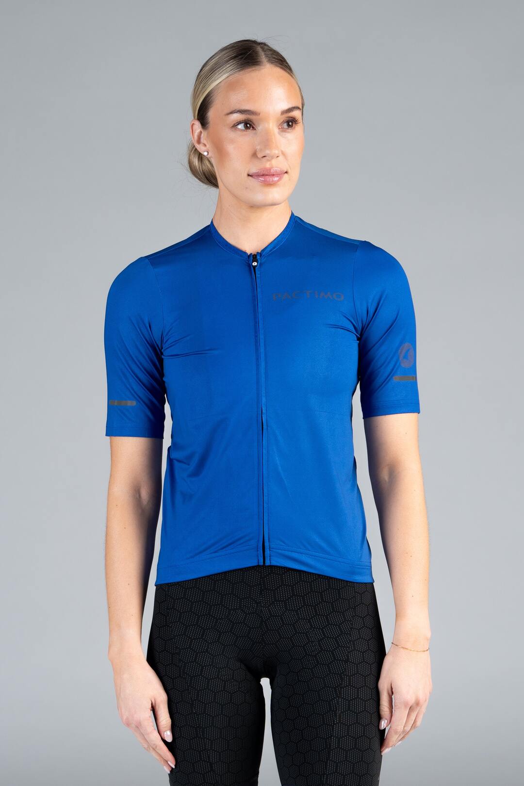 Women's Blue Summit Bike Jersey - Front View