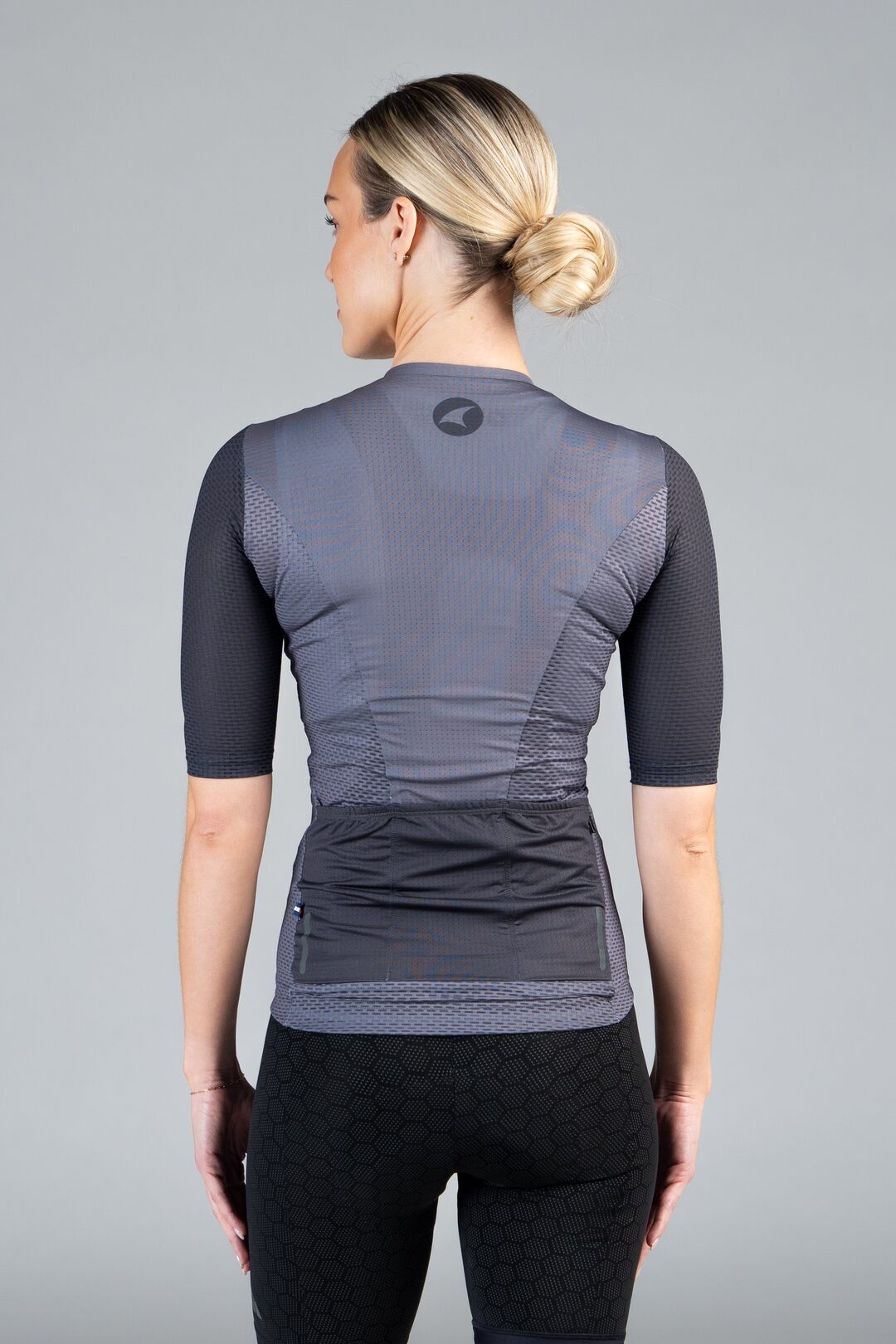 Women's Grey Mesh Cycling Jersey - Back View