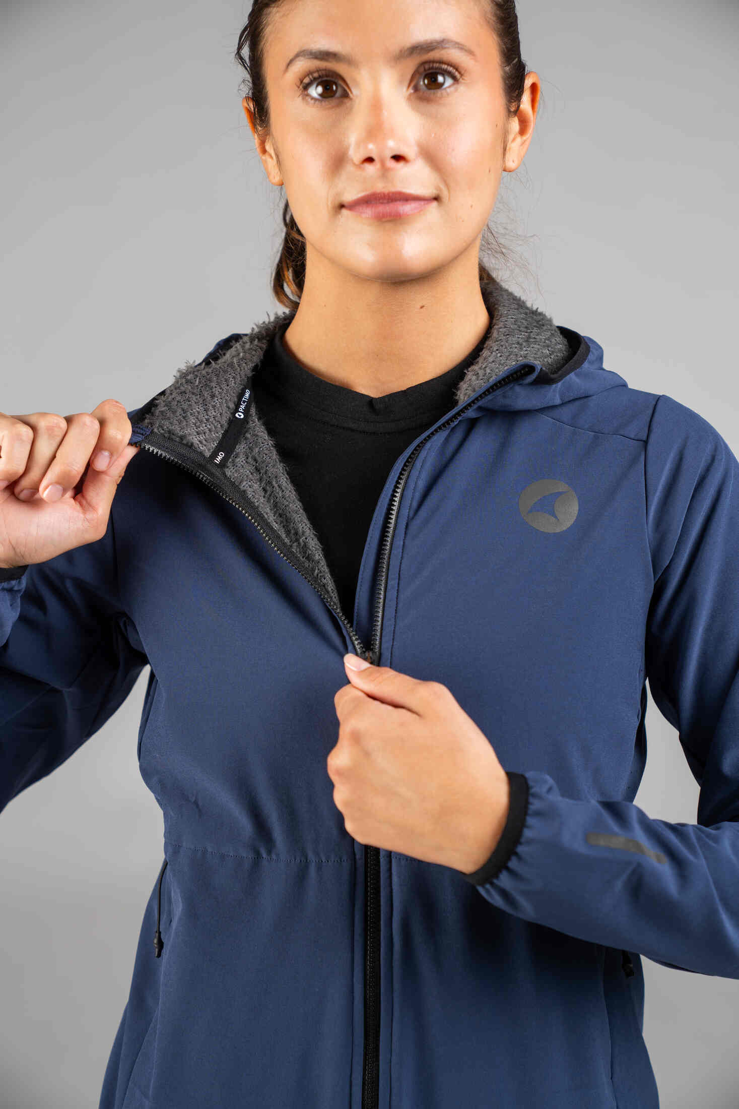 Women's Navy Blue Insulated Cycling Jacket - Alpha Core Insulation 