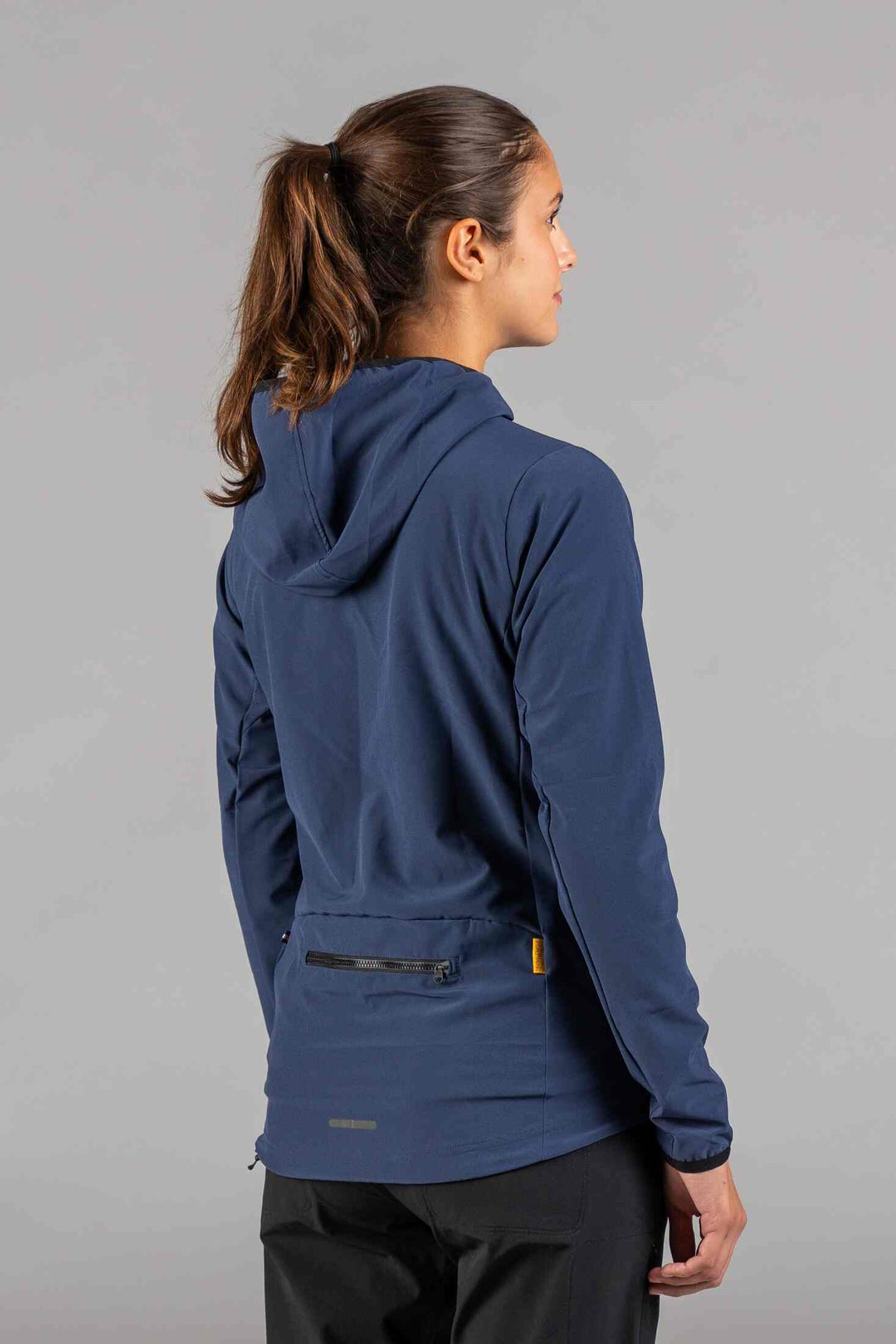 Women's Navy Blue Insulated Cycling Jacket - Back View