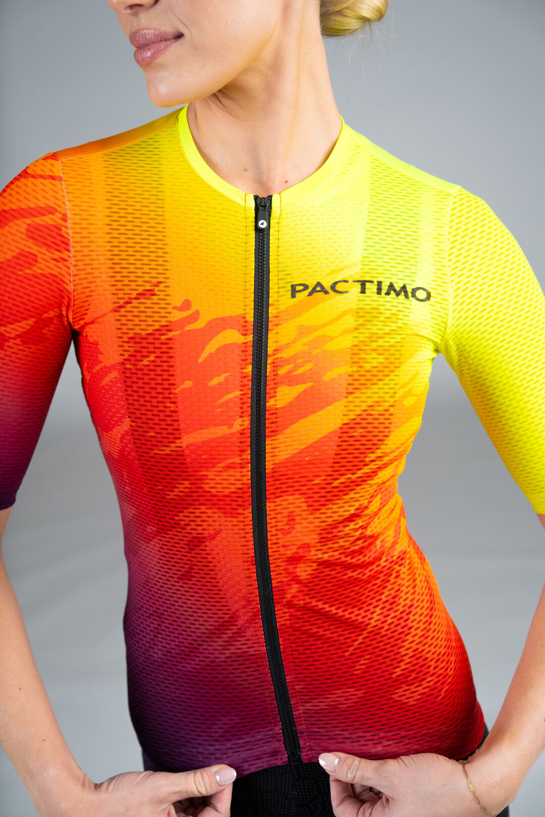 Women's Ombre Mesh Cycling Jersey - Front Zipper