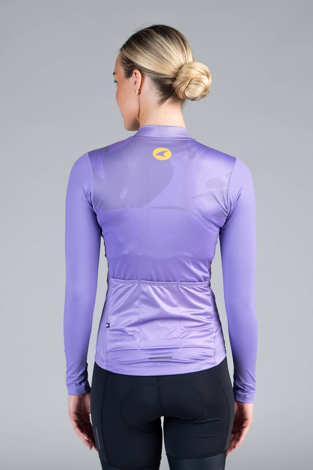 Women's Purple Aero Long Sleeve Cycling Jersey - Back View