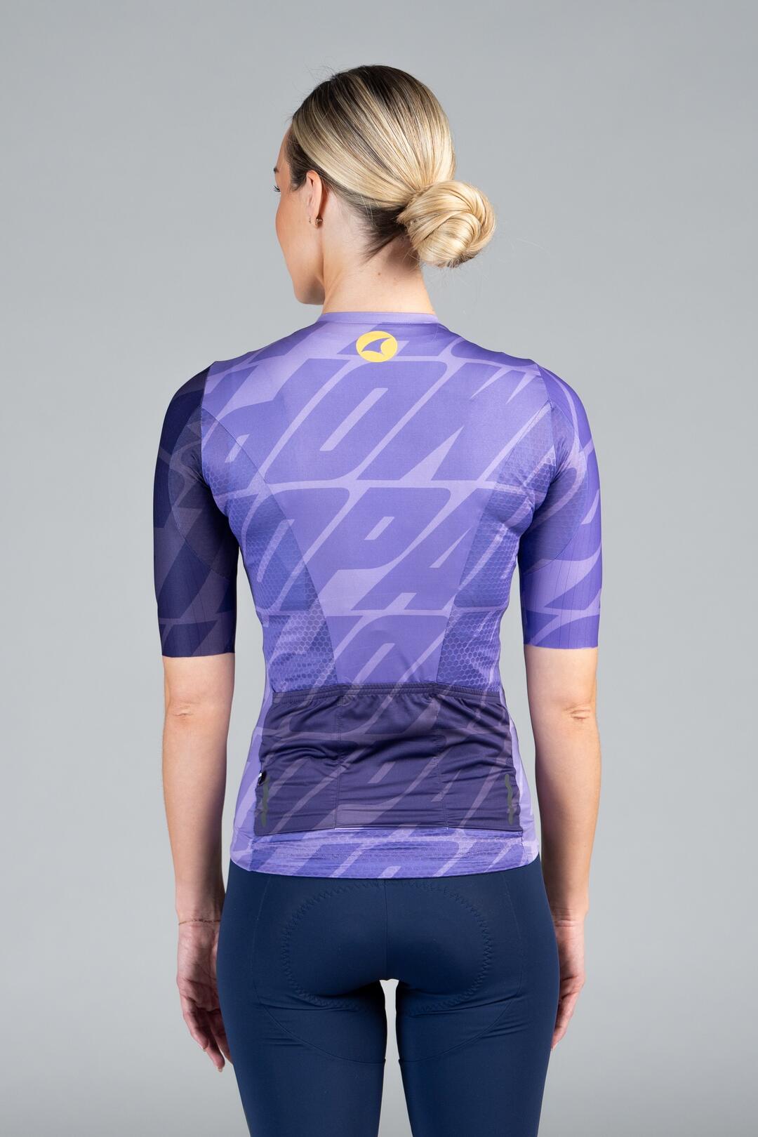 Women's Purple Flyte Cycling Jersey - Back View