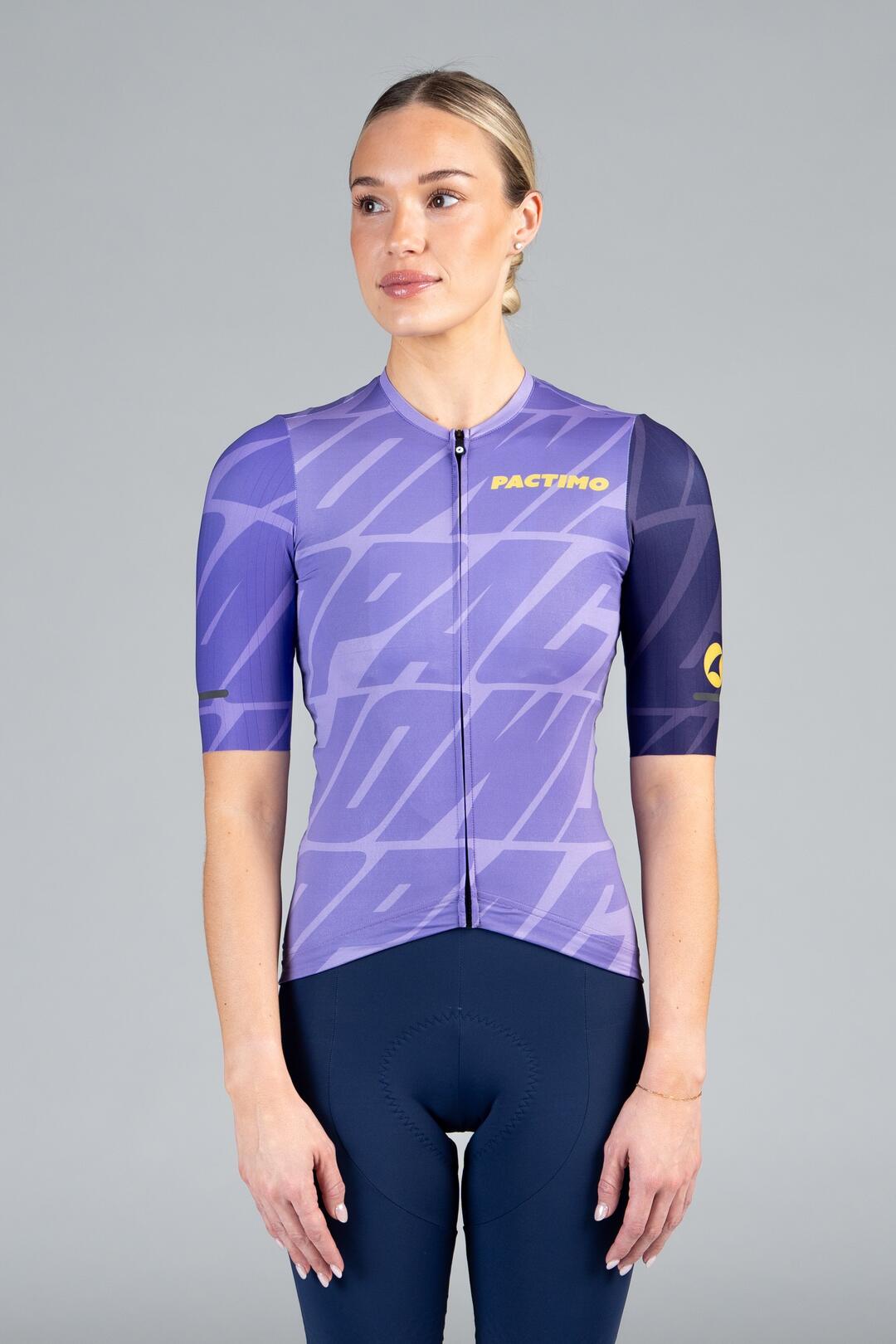 Women's Purple Flyte Cycling Jersey - Front View