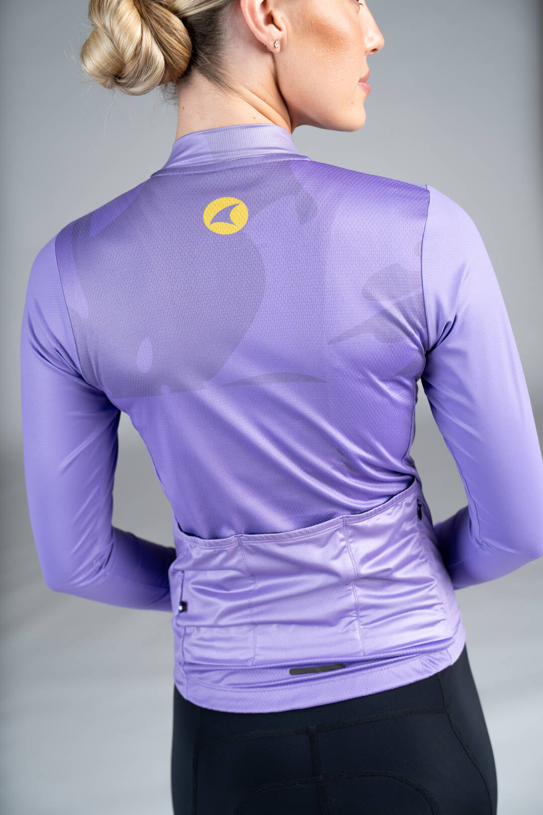 Women's Purple Long Sleeve Bike Jersey - Back Pockets