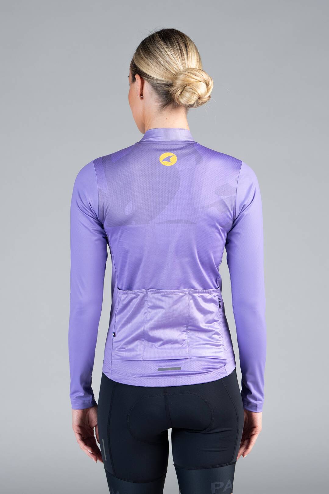 Women's Purple Long Sleeve Bike Jersey - Back View