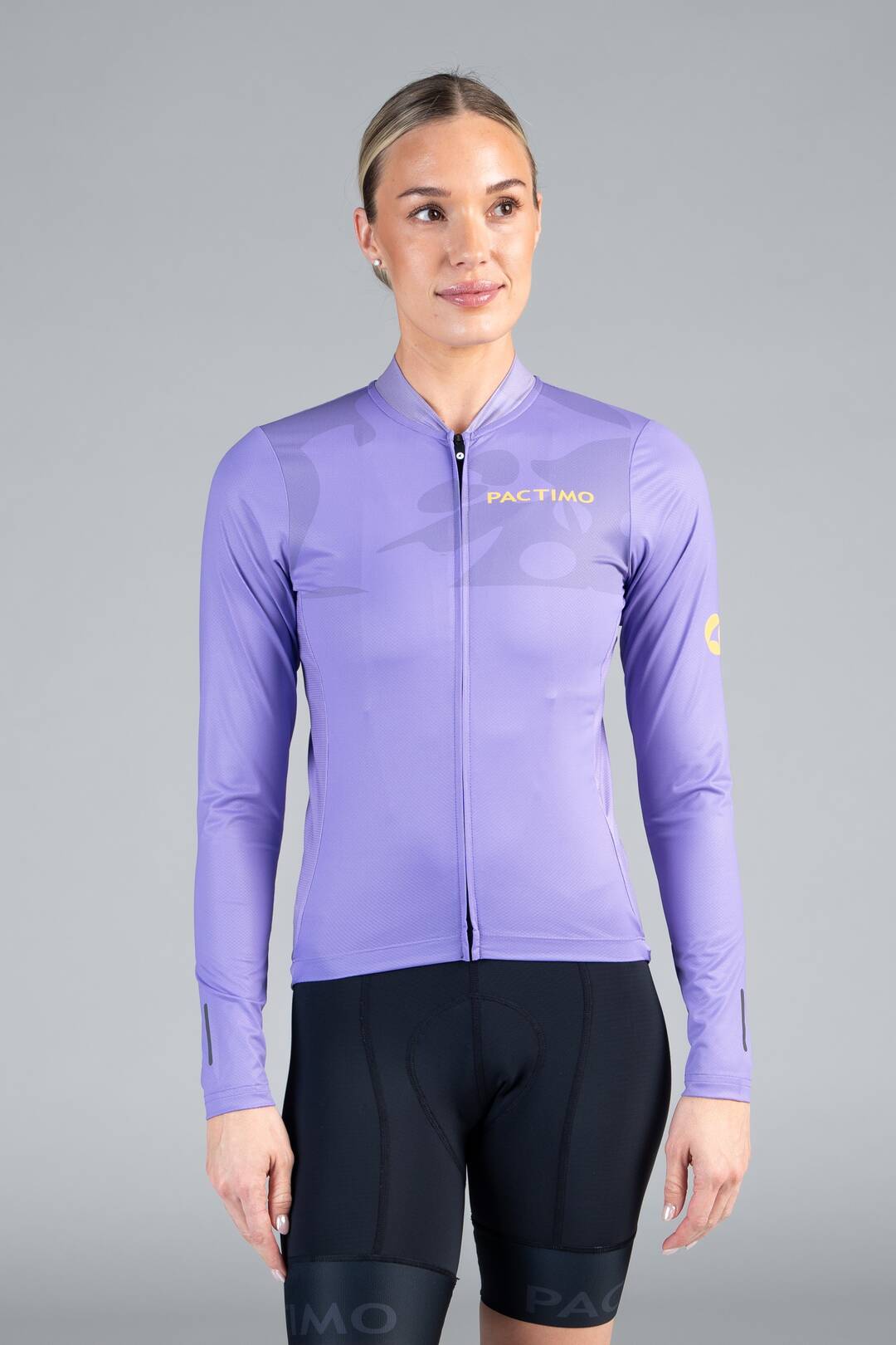 Women's Purple Long Sleeve Bike Jersey - Front View