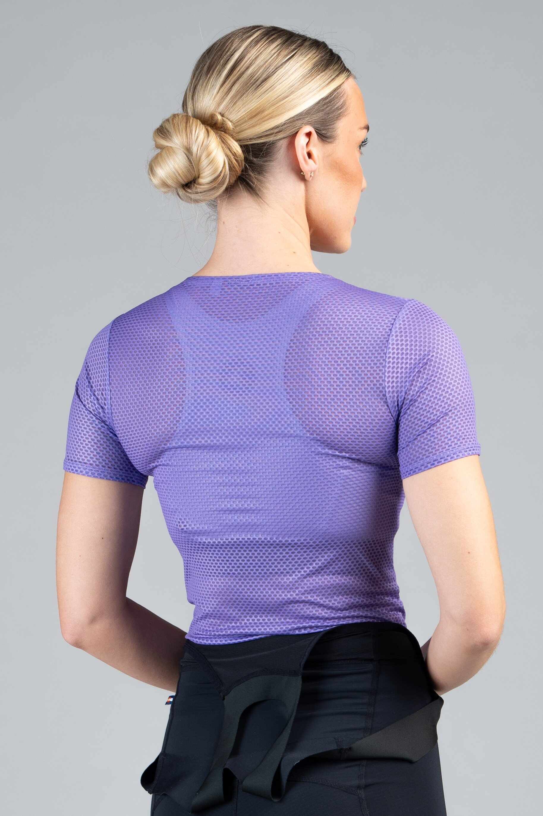 Women's Purple Mesh Cycling Base Layer - Back View