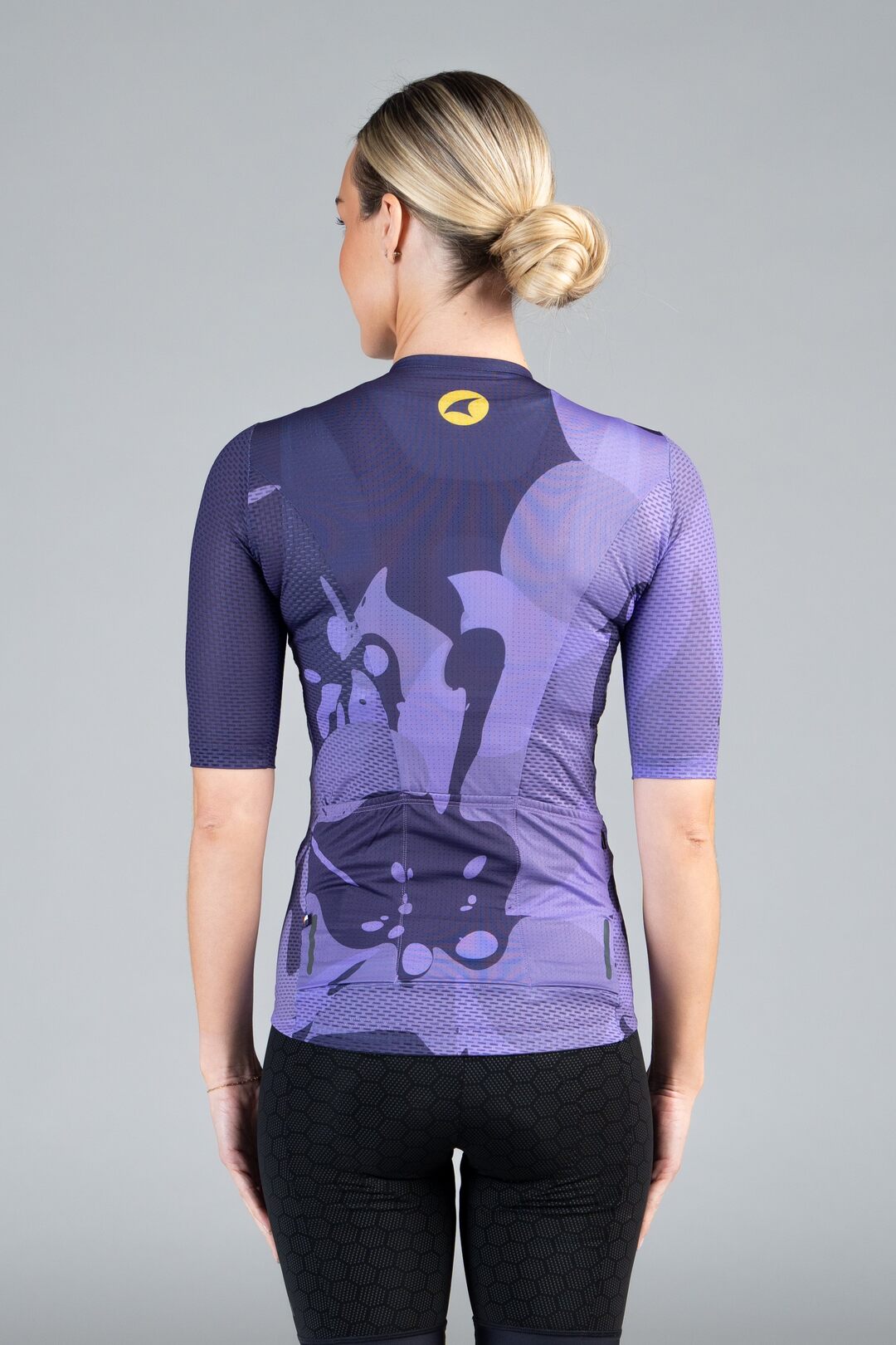 Women's Purple Mesh Cycling Jersey - Bloom Back View