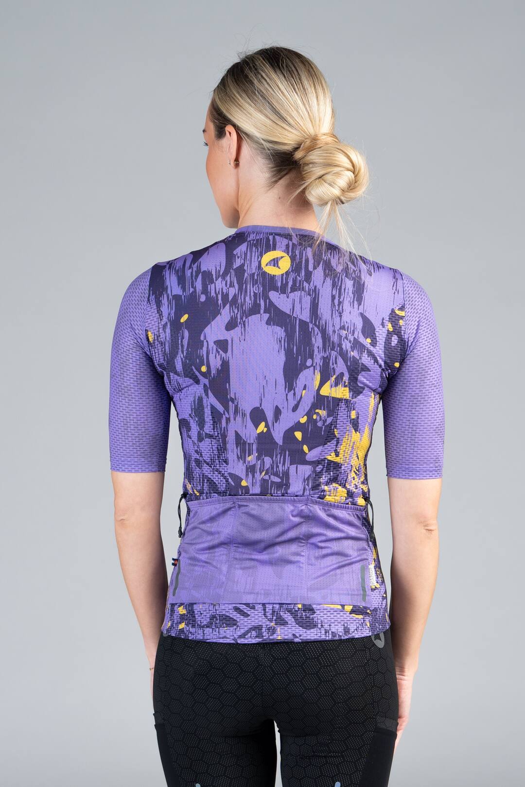 Women's Purple Mesh Gravel Cycling Jersey - Back View