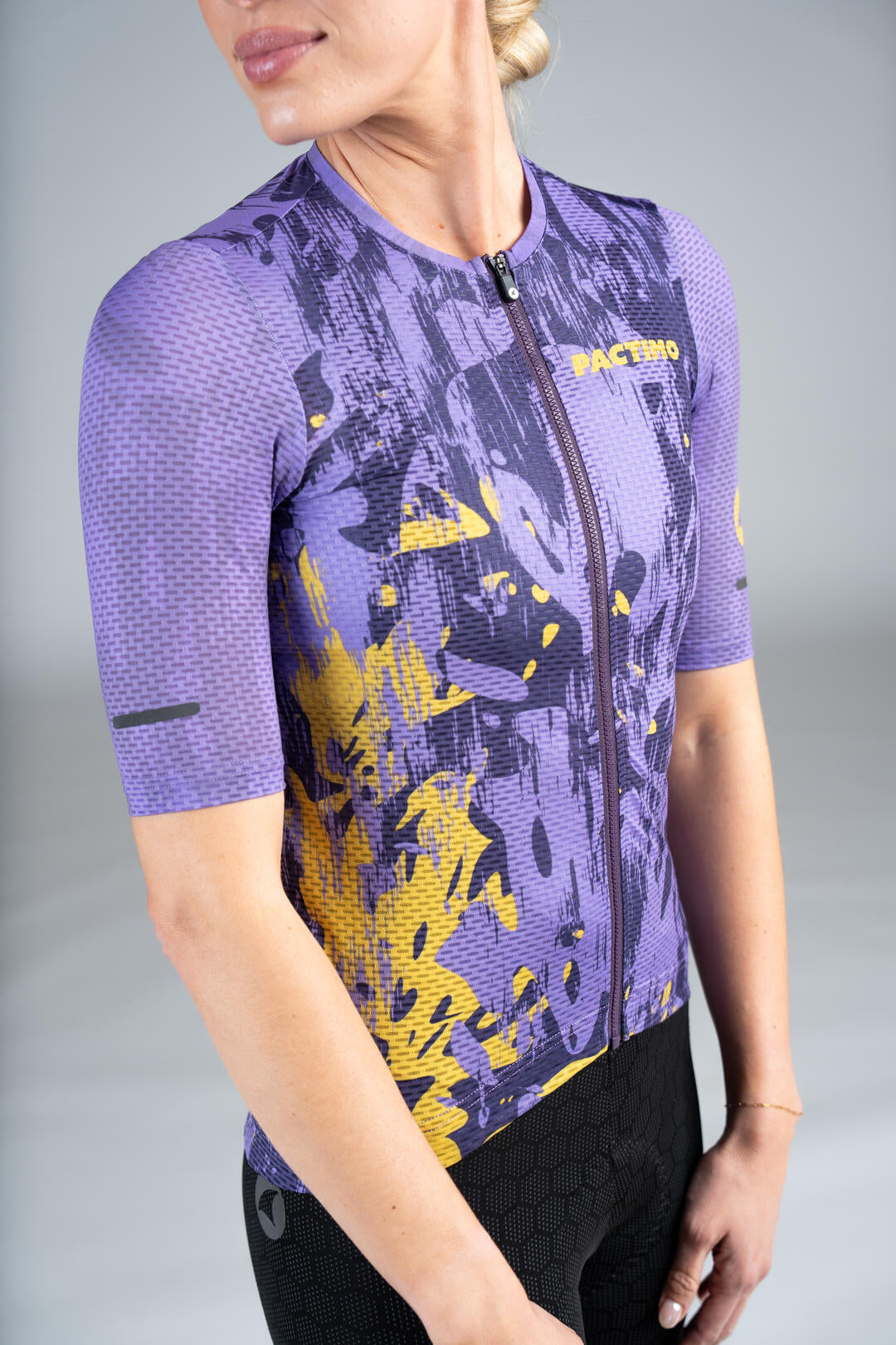 Women's Purple Mesh Gravel Cycling Jersey - Sleeve