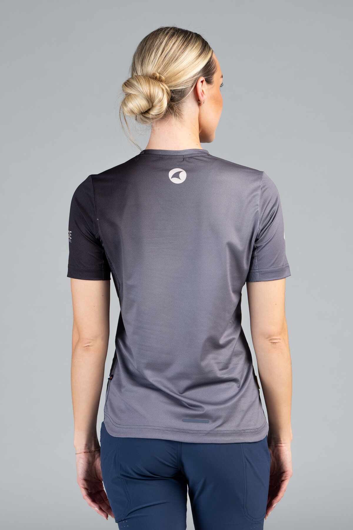 Women's Range Gray Mountain Bike Tee - Back View