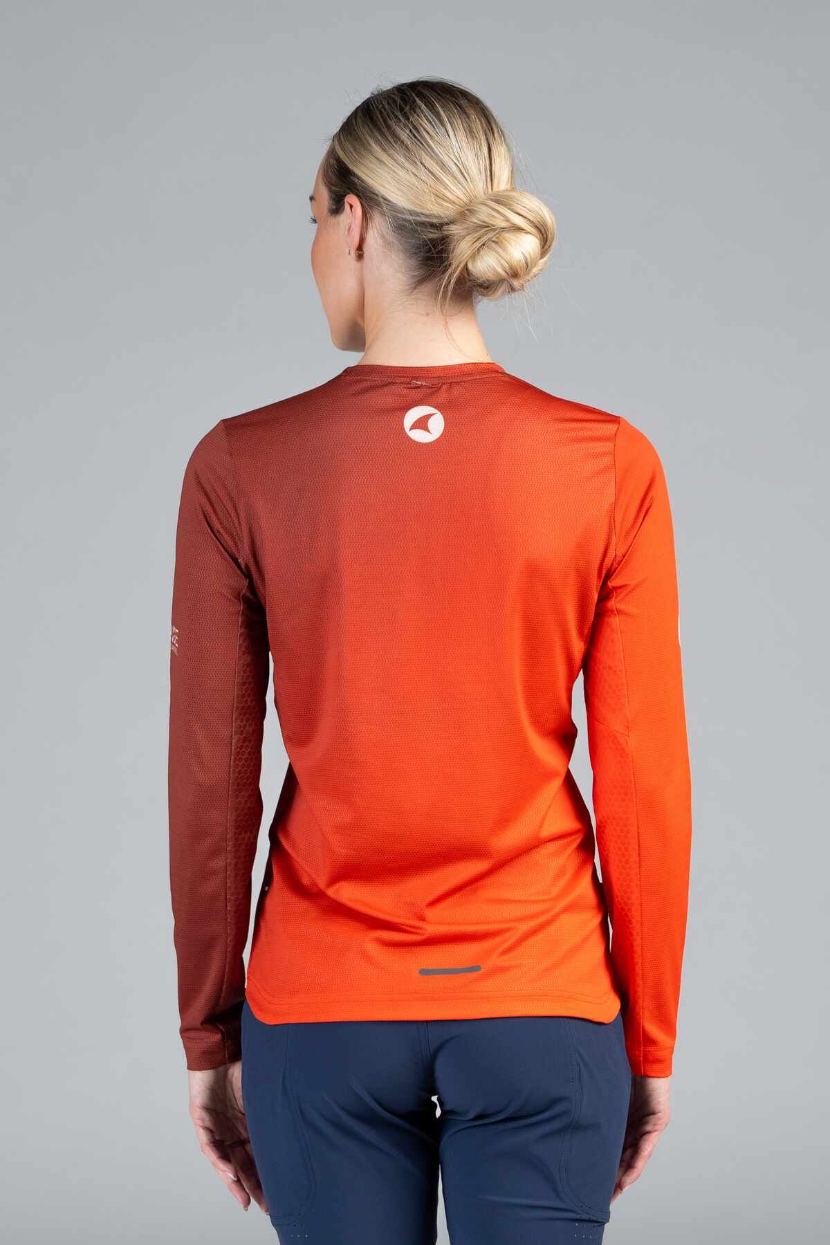 Women's Range Red Long Sleeve MTB Shirt - Back View