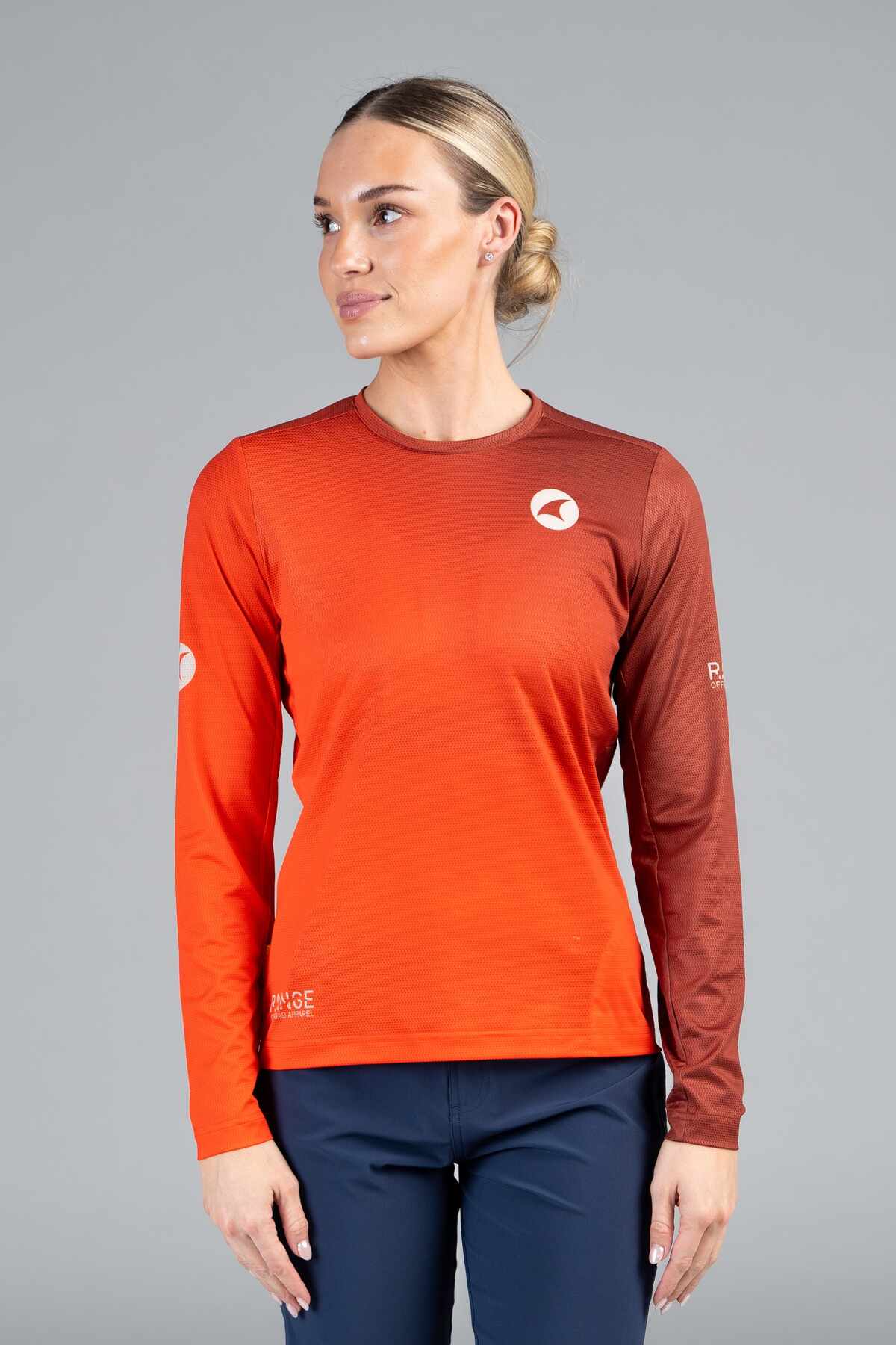 Women's Range Red Long Sleeve MTB Shirt - Front View