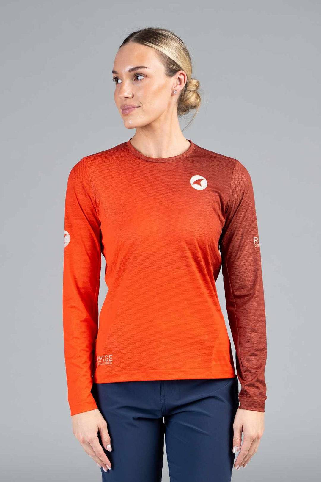 Women's Range Red Long Sleeve MTB Shirt - Front View