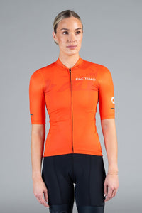 Women's Red Ascent Aero Cycling Jersey - Front View