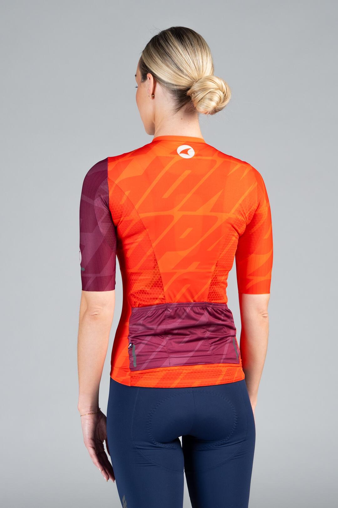 Women's Red Flyte Cycling Jersey - Back View