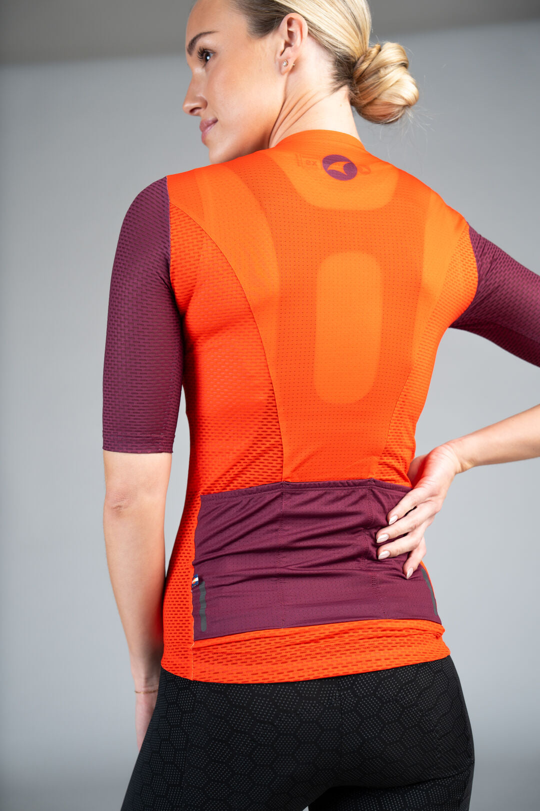 Women's Red Mesh Cycling Jersey - Back Pockets 2