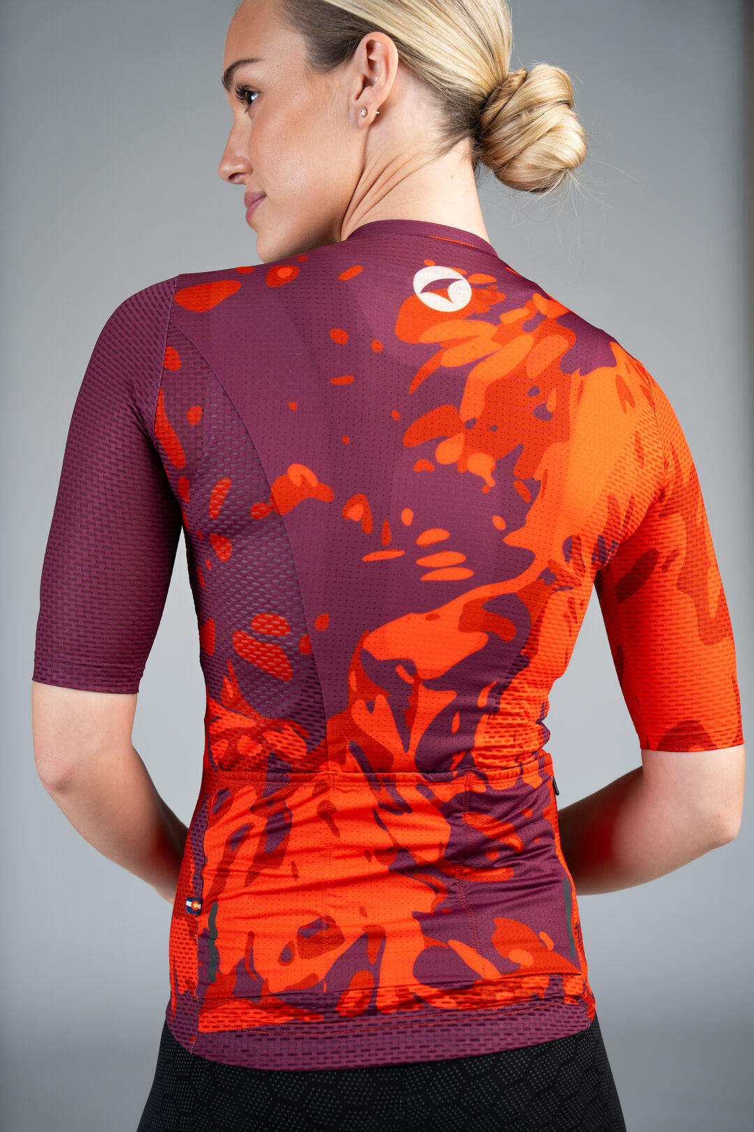 Women's Red Mesh Cycling Jersey - Fields Back Pockets