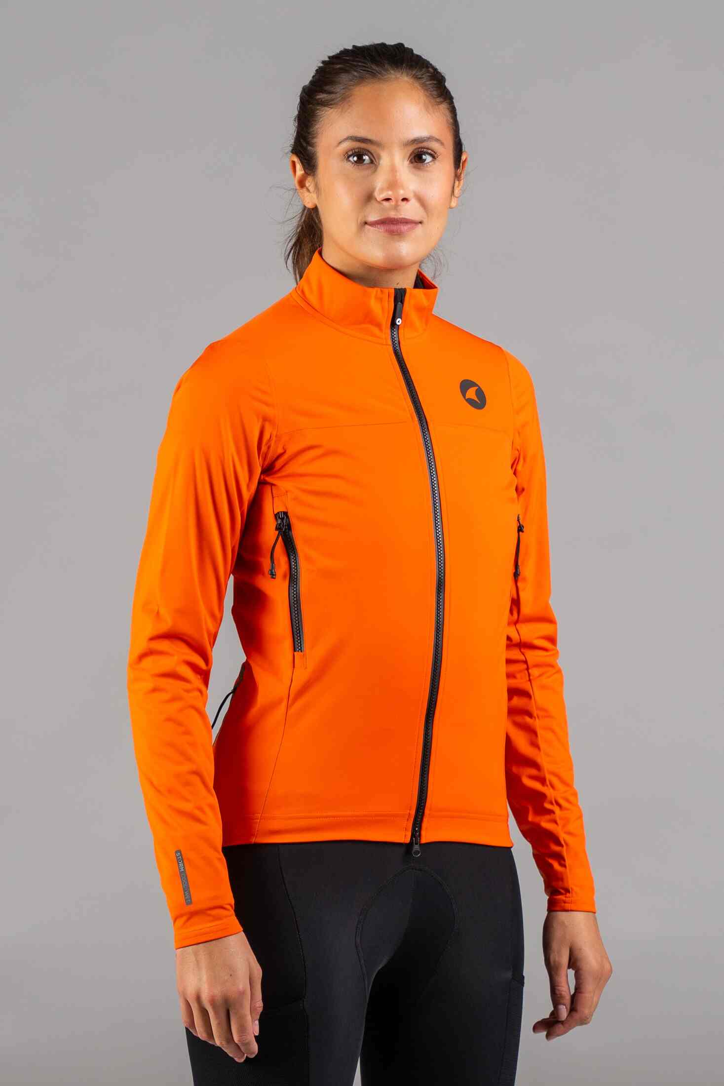 Orange cycling jacket on sale