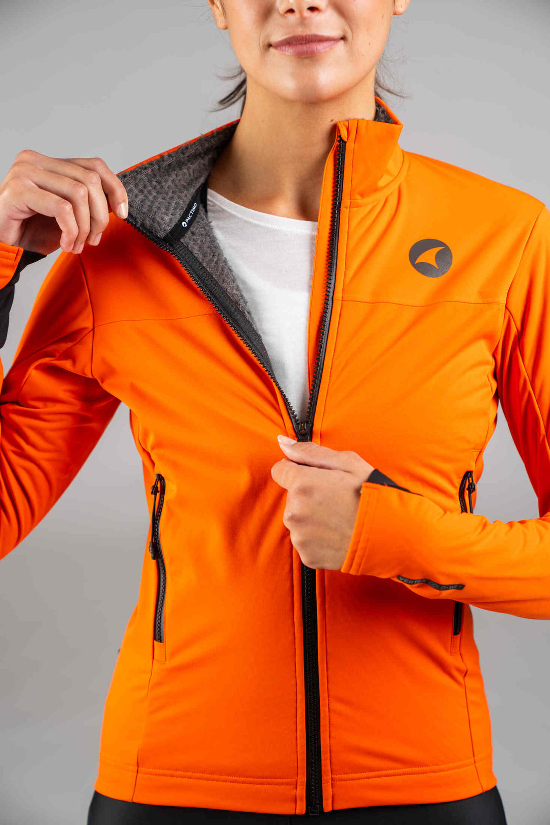 Women's Red Orange Winter Cycling Jacket - Alpha Core Liner