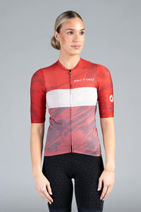 Women's Red Rock Colorblock Summit Aero Cycling Jersey - Front View