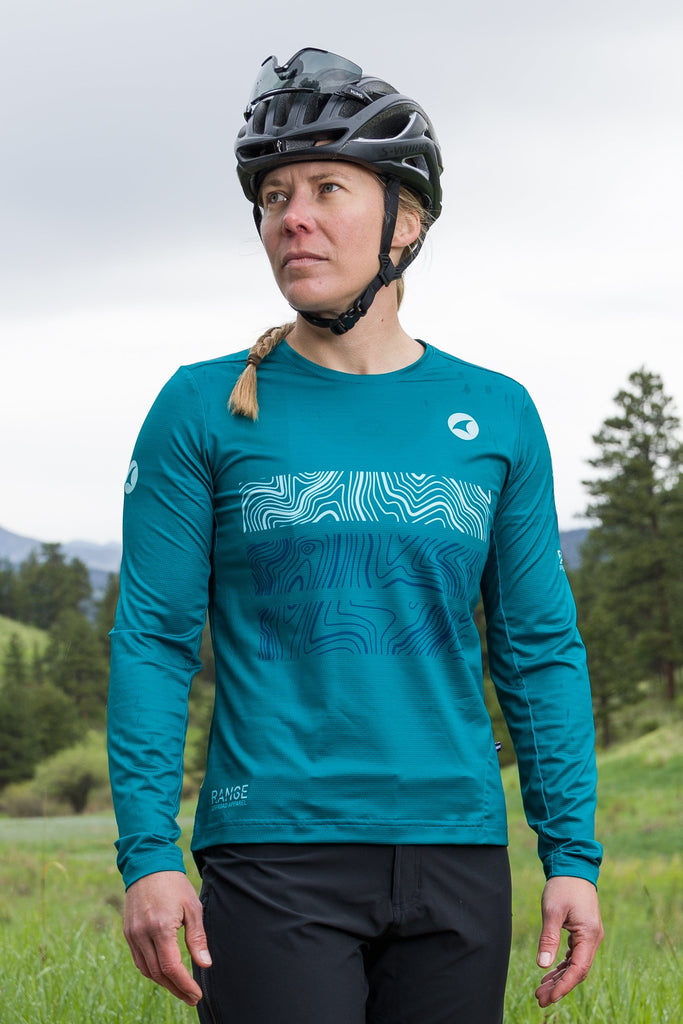 Ride Womens Blue Long Sleeve Mountain Bike Jersey