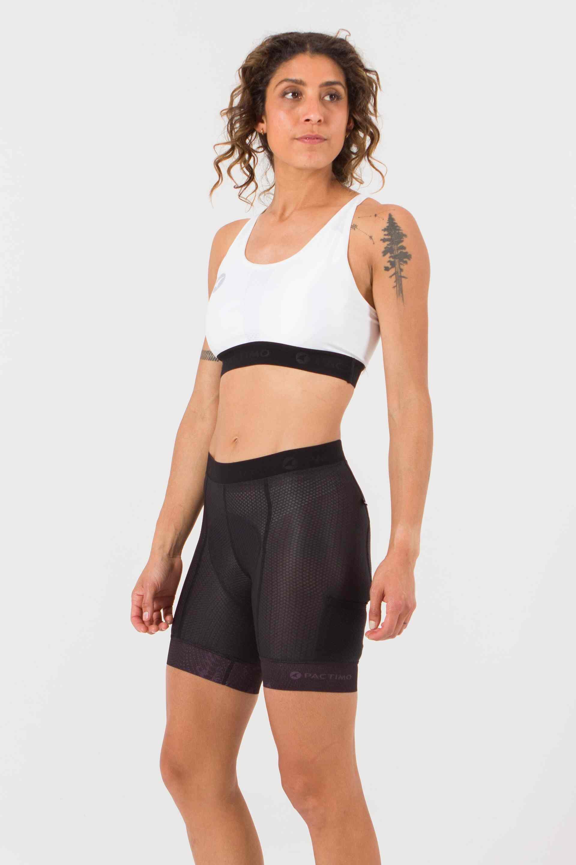 Women's Black MTB Short Liner - Front View