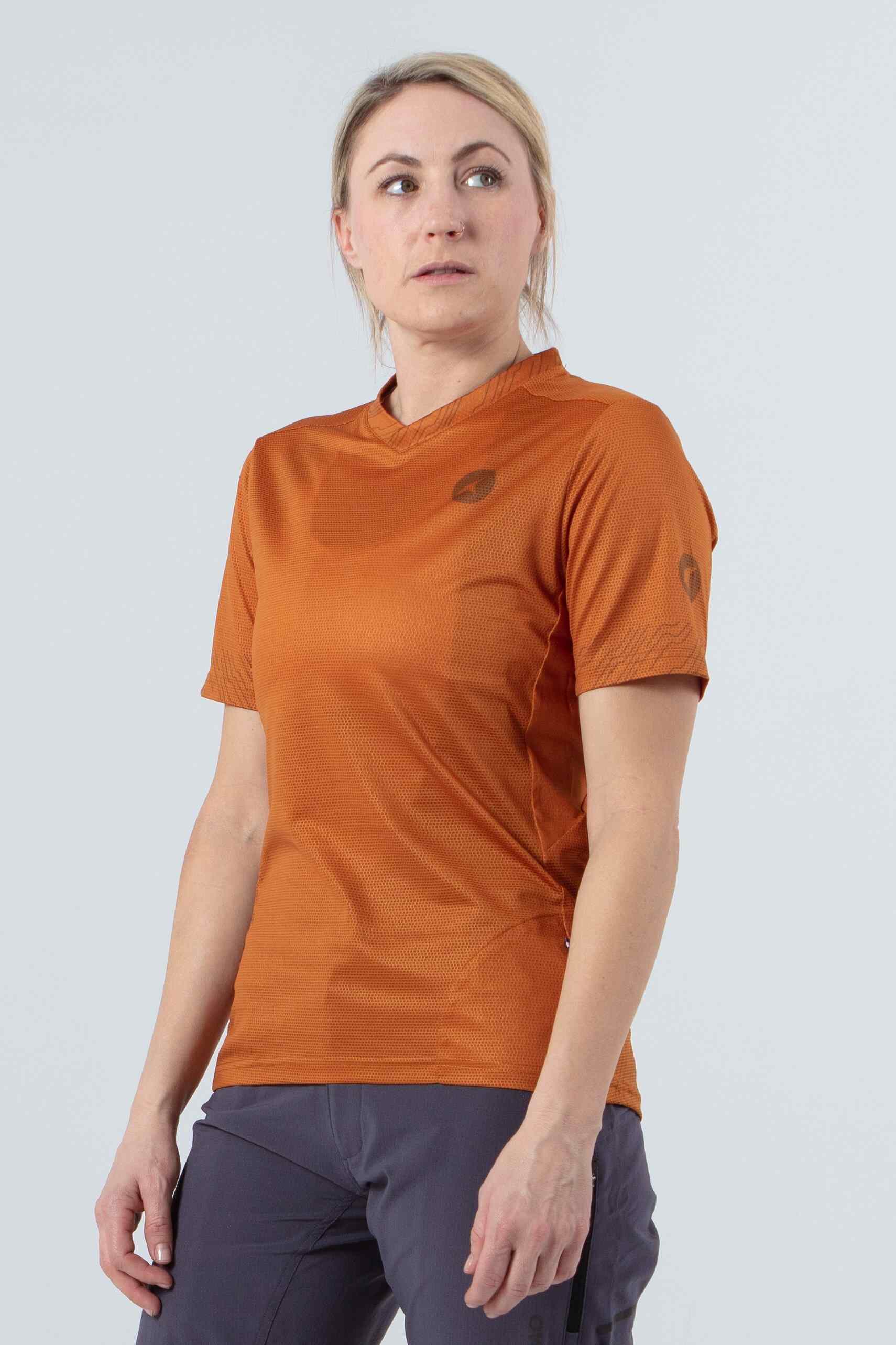 Women's Burnt Orange MTB Jersey - Front View