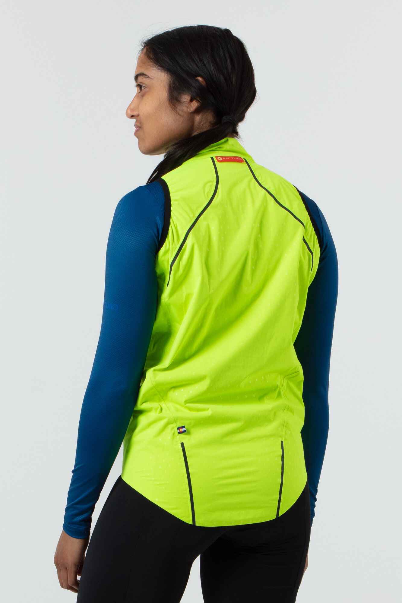 Women's High-Viz Yellow - Cycling Vest - Back View 2