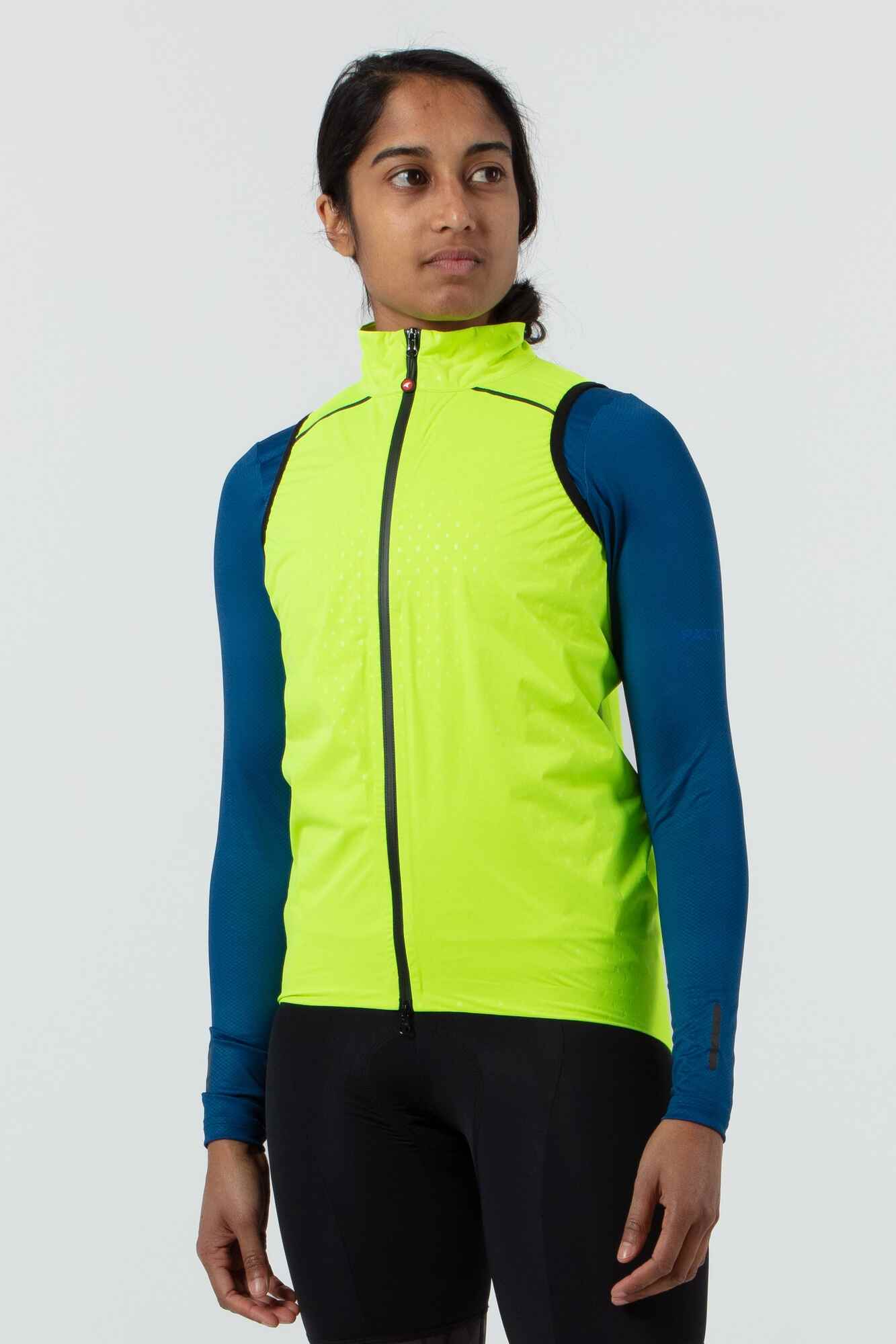 Women's High-Viz Yellow - Cycling Vest - Front View