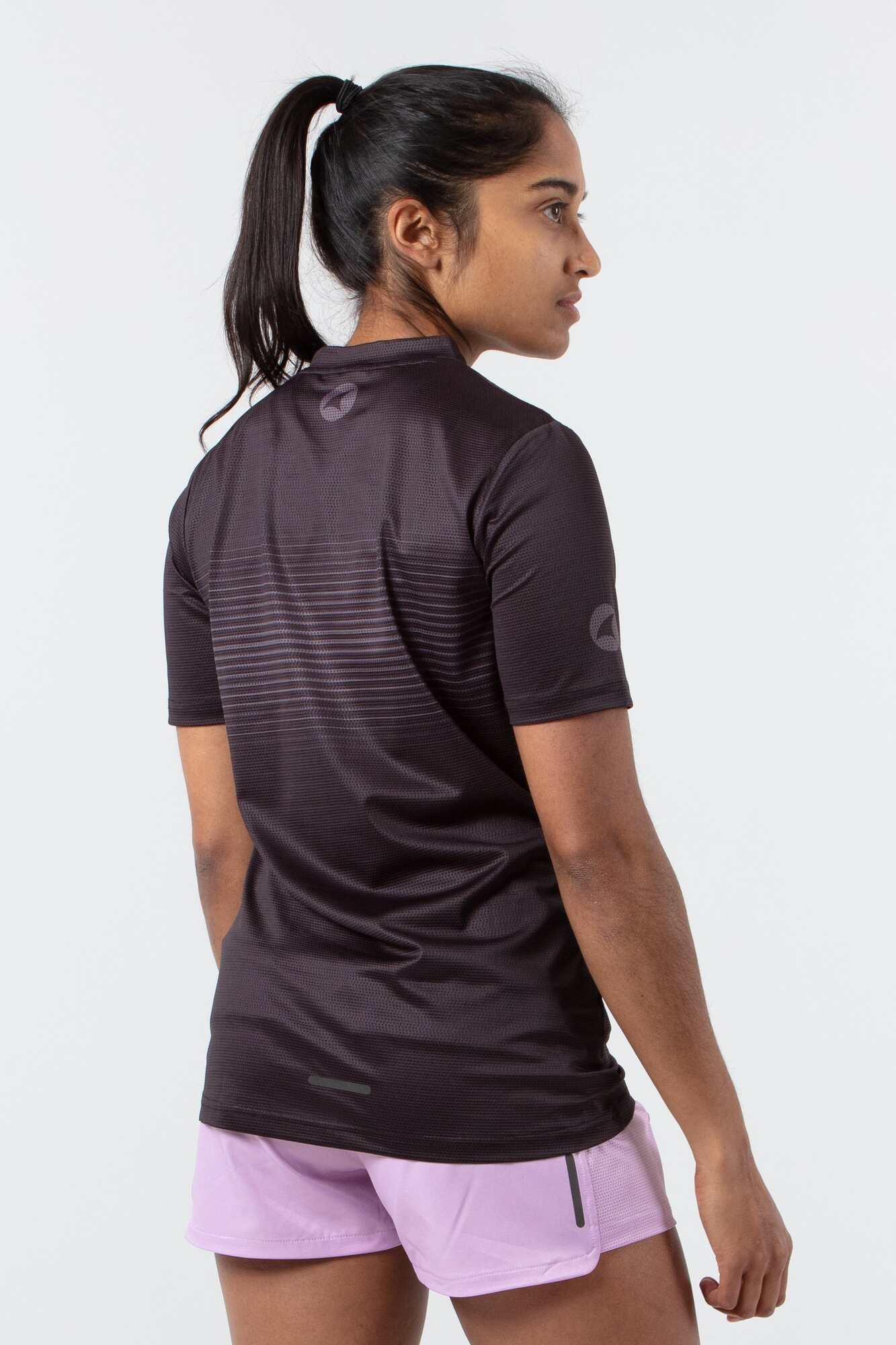 Women's Black Running Tee - Back View